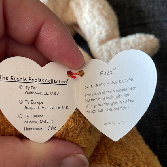 Set of two Ty beanie babies. Fuzz and Huggy. - Picture 9 of 11